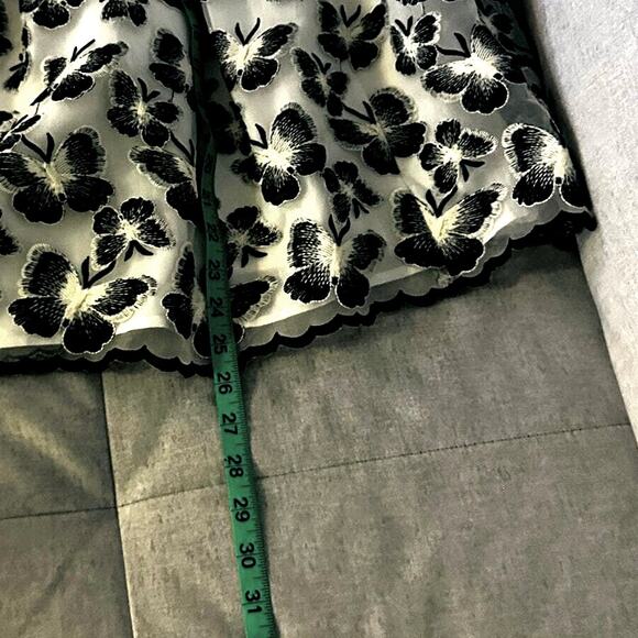 Talbots Organza Size 8 Pleated Skirt Embroidered Butterflies Cocktail Fairygoth - Picture 9 of 9